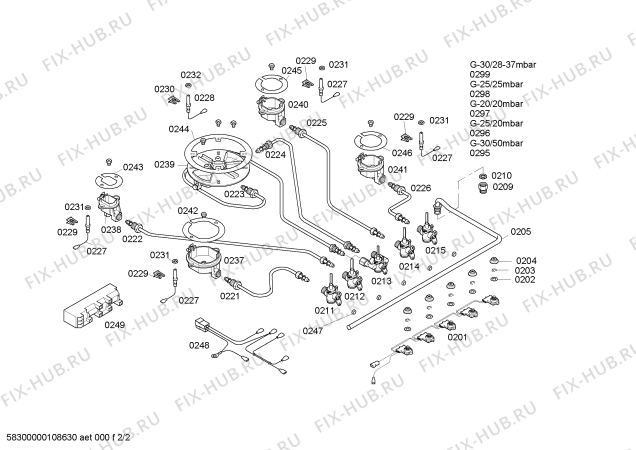 Взрыв-схема плиты (духовки) Bosch PCL985ENL Bosch - Схема узла 02