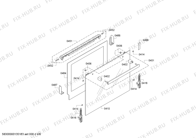 Взрыв-схема плиты (духовки) Bosch HEA43T150 - Схема узла 04