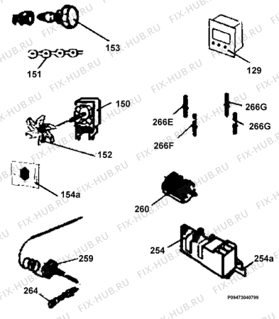 Взрыв-схема плиты (духовки) Electrolux EKK513513W - Схема узла Section 8