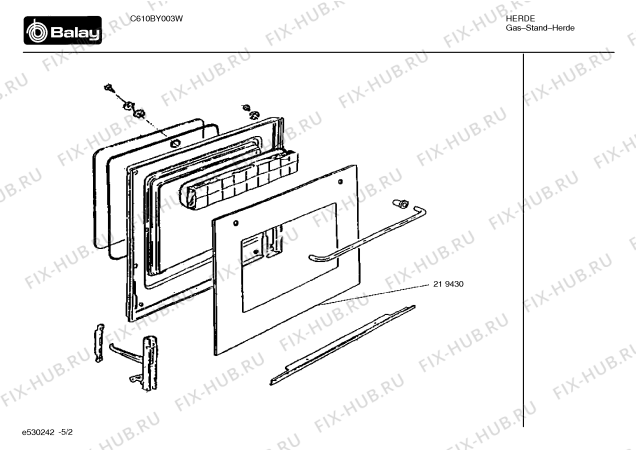 Схема №4 C610BY200W с изображением Уплотнитель для духового шкафа Bosch 00417259