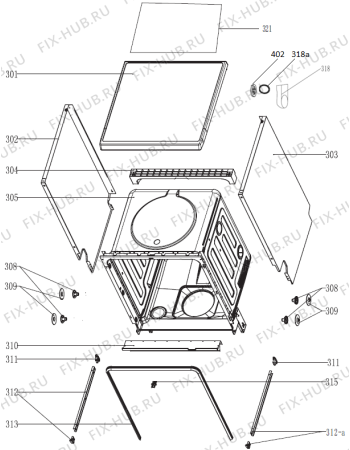 Схема №1 GS52214X (369312, GORENJE#8) с изображением Обшивка для посудомойки Gorenje 390289