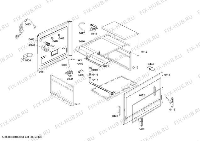 Взрыв-схема плиты (духовки) Continental FEK47W30E9 LM/F3 II ALUMINIO EMB CKD - Схема узла 04