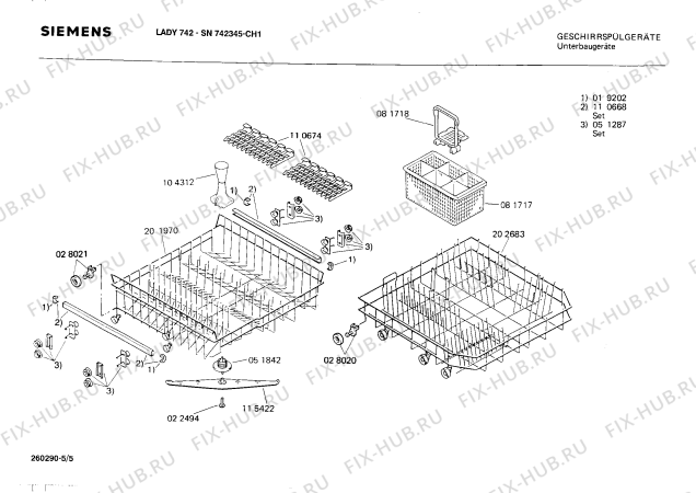 Взрыв-схема посудомоечной машины Siemens SN742345 - Схема узла 05