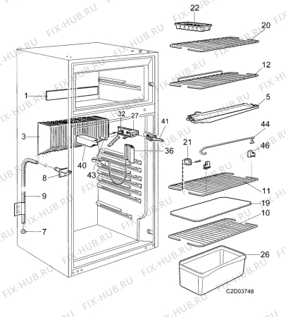 Взрыв-схема холодильника Electrolux Loisirs RM4505 - Схема узла Accessories