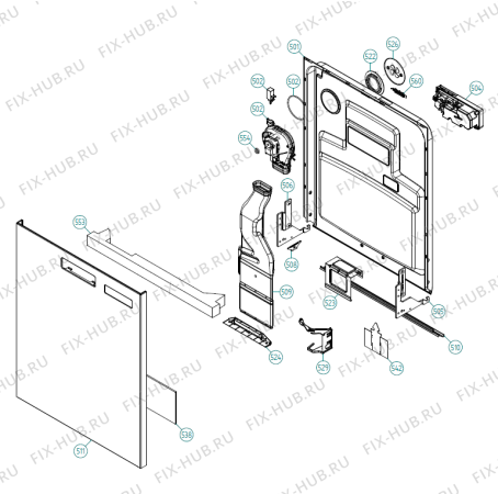 Взрыв-схема посудомоечной машины Asko D5457 AU   -White (417589, DW90.1) - Схема узла 05