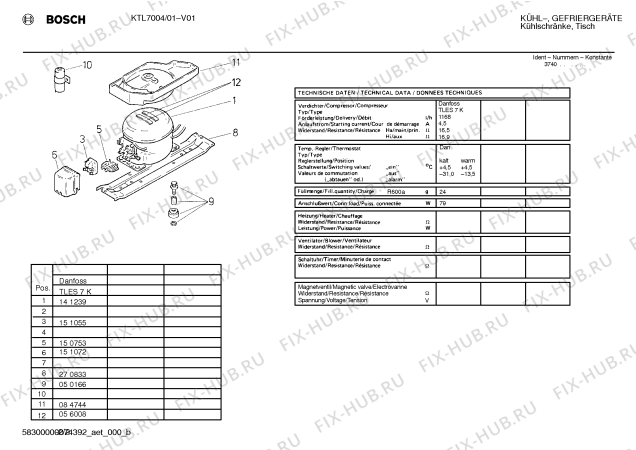 Взрыв-схема холодильника Bosch KTL7004 - Схема узла 02