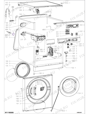 Схема №2 FWG81484WE NL с изображением Шланг для стиральной машины Whirlpool 481010935516
