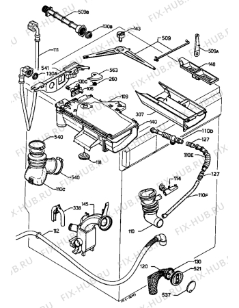 Взрыв-схема стиральной машины Zanussi ZI1246J - Схема узла Water equipment