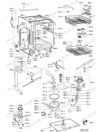 Схема №1 ADP 7544 WH с изображением Панель для электропосудомоечной машины Whirlpool 480140100774