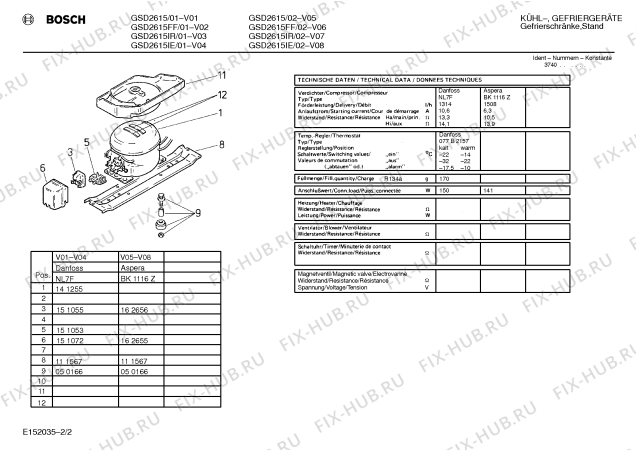 Взрыв-схема холодильника Bosch GSD2615IE - Схема узла 02