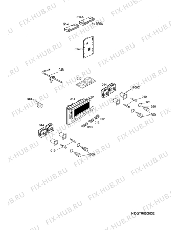 Взрыв-схема плиты (духовки) Electrolux EON67000X  EU R08 AF - Схема узла Functional parts