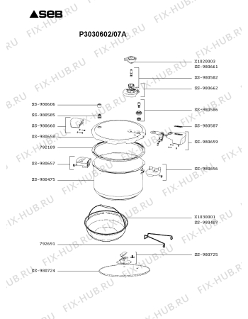 Схема №1 P3030702/07A с изображением Кастрюля для духовки Seb SS-980660