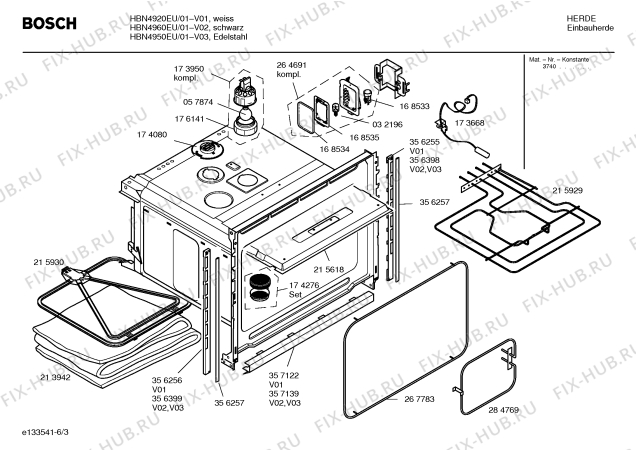Схема №1 HBN4950EU с изображением Инструкция по эксплуатации для духового шкафа Bosch 00527495