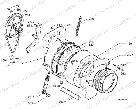 Взрыв-схема стиральной машины Electrolux NWF8566 - Схема узла Functional parts 267