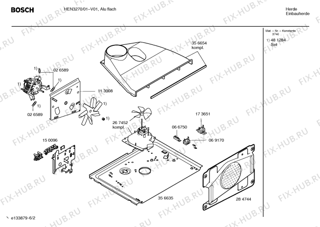 Схема №3 HBN6372FN с изображением Линза для духового шкафа Bosch 00182871