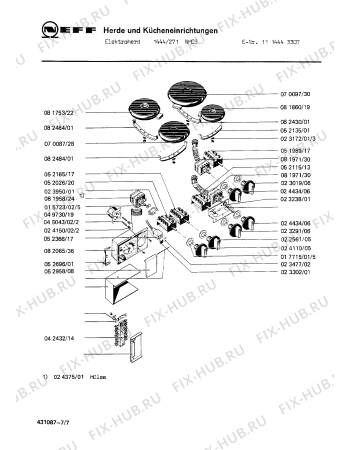 Взрыв-схема плиты (духовки) Neff 1114443307 1444/271NHCS - Схема узла 07