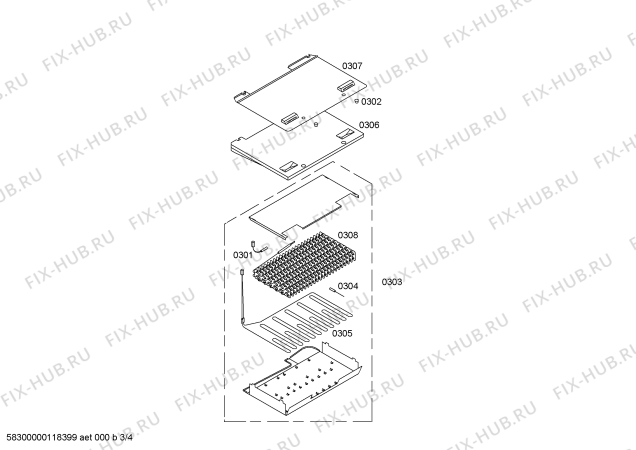 Взрыв-схема холодильника Siemens KD36NX00 - Схема узла 03