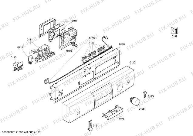 Схема №6 BM4292 с изображением Передняя панель для посудомойки Bosch 00672234