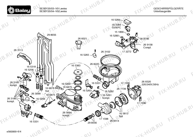 Схема №3 SE5BY20 с изображением Панель управления для посудомойки Bosch 00355488