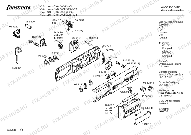 Схема №1 CV61000/23 Constructa VIVA DUO с изображением Температурная индикация для стиральной машины Bosch 00166746