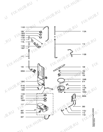 Взрыв-схема посудомоечной машины Electrolux ESI662-X - Схема узла Water softener 066