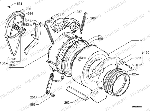Взрыв-схема стиральной машины Zanker IF9450 - Схема узла Functional parts 267