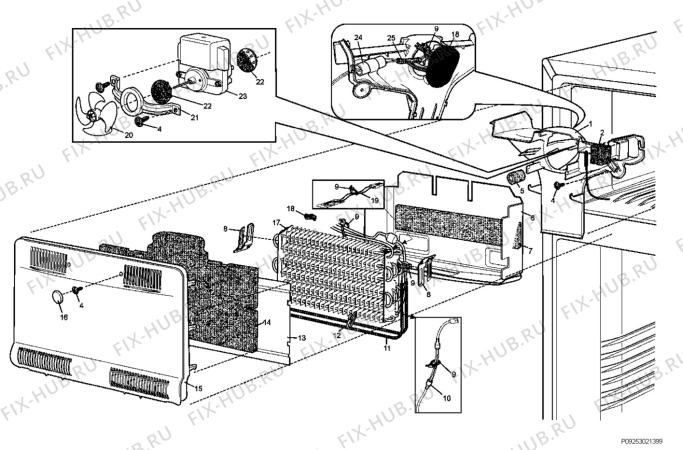 Взрыв-схема холодильника Electrolux END5299X - Схема узла Section 4