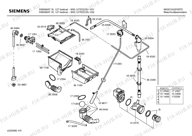 Взрыв-схема стиральной машины Siemens WXL127FEE SIWAMAT XL 127 - Схема узла 04