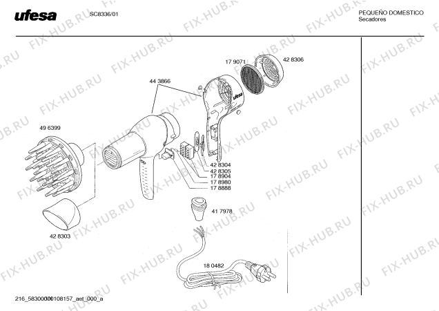 Схема №1 SC8336 Futura 1800 с изображением Крышка кнопки для электрофена Bosch 00428305