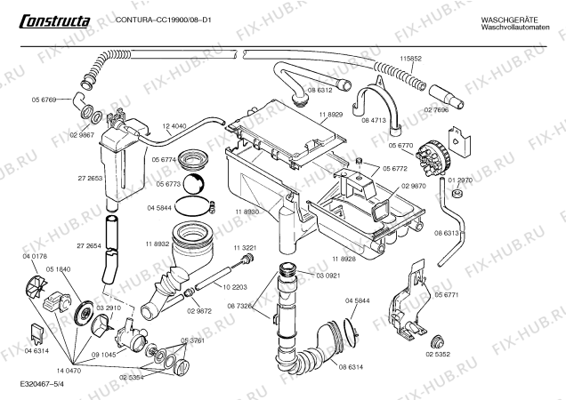 Схема №4 CC19900 CONTURA с изображением Панель для стиральной машины Bosch 00273998