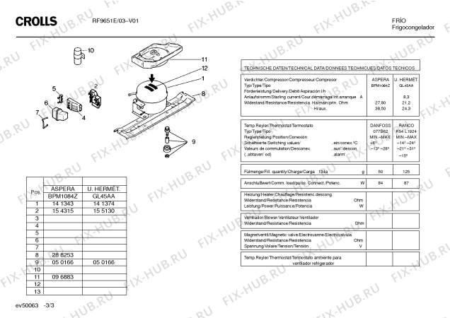 Схема №3 F6542 с изображением Вытяжной канал для холодильника Bosch 00096883