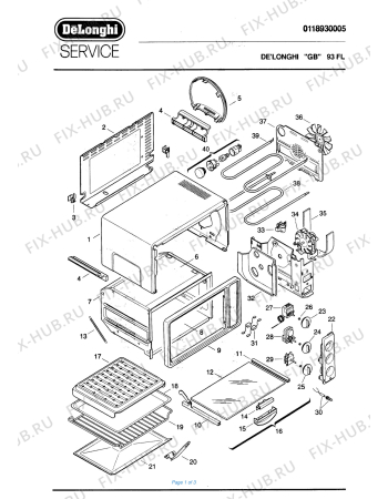 Схема №1 93FL с изображением Терморегулятор для плиты (духовки) DELONGHI 592342