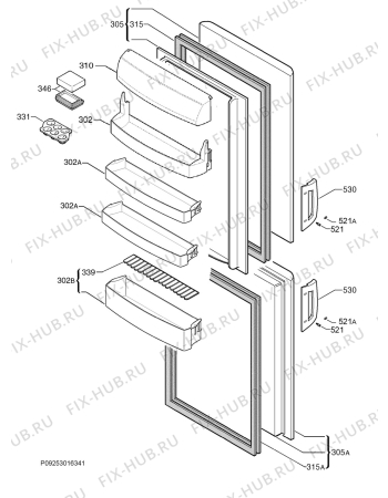 Взрыв-схема холодильника Zanker ZKK3161S - Схема узла Door 003