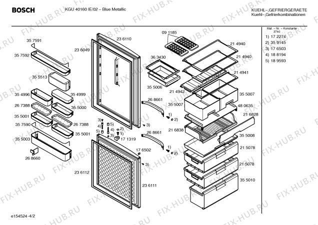 Схема №1 KGU40160IE с изображением Панель управления для холодильной камеры Bosch 00218617