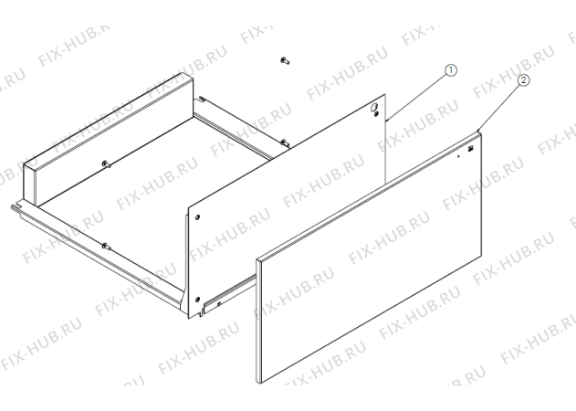 Взрыв-схема шкафа для подогрева посуды Asko ODW8327S (655722) - Схема узла 02