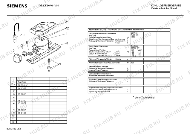 Взрыв-схема холодильника Siemens GS20K96 - Схема узла 02