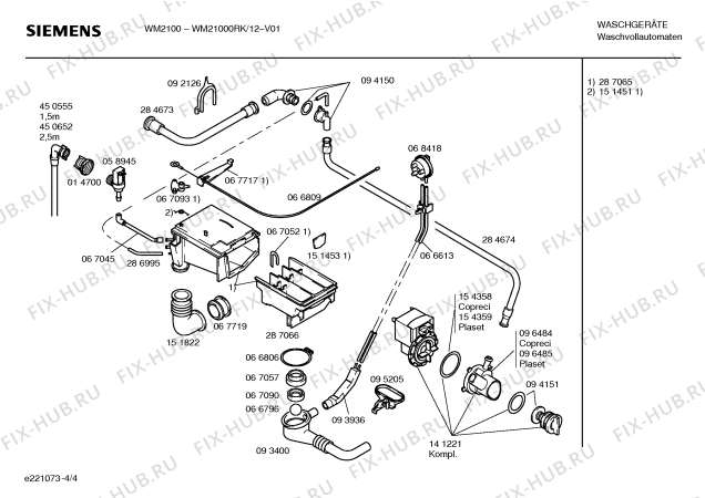 Схема №3 WM21000RK с изображением Инструкция по эксплуатации для стиралки Siemens 00517304