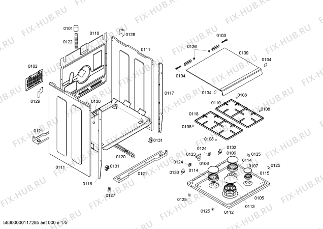 Схема №5 HG322500P с изображением Панель управления для плиты (духовки) Siemens 00449765