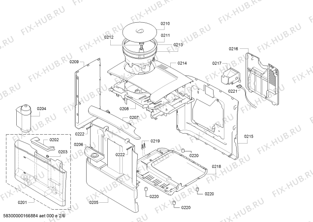 Взрыв-схема кофеварки (кофемашины) Siemens TE509501DE EQ.5 steelEdition - Схема узла 02