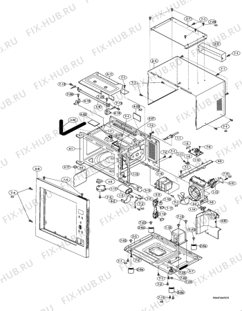 Взрыв-схема микроволновой печи Aeg Electrolux MCD2663E-M - Схема узла Section 1