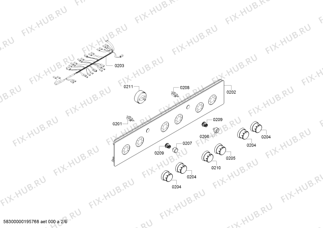 Взрыв-схема плиты (духовки) Bosch HGA233120I - Схема узла 02