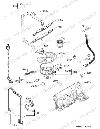 Взрыв-схема посудомоечной машины Electrolux TT603L3 - Схема узла Hydraulic System 272