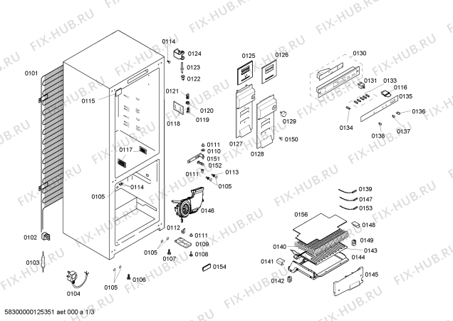 Схема №3 KGN34X61GB с изображением Дверь для холодильной камеры Bosch 00245740