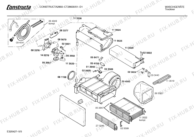 Взрыв-схема сушильной машины Constructa CT28600 2860 - Схема узла 05