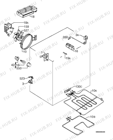 Взрыв-схема плиты (духовки) Zanussi ZHC762PN - Схема узла Electrical equipment 268