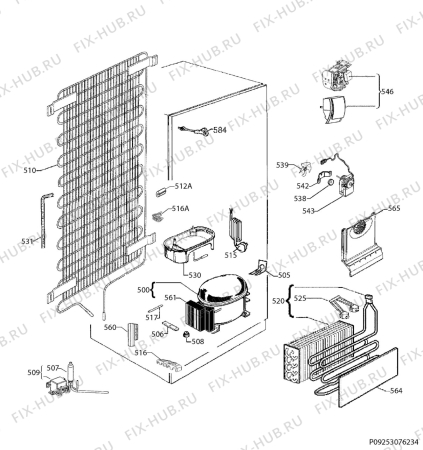 Взрыв-схема холодильника Aeg SCE8192VTS - Схема узла Cooling system 017