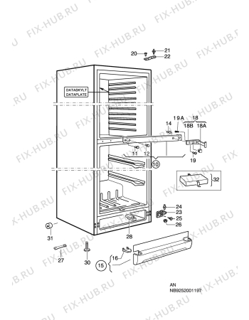 Взрыв-схема холодильника Husqvarna Electrolux QT4221RW - Схема узла C10 Cabinet