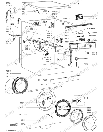 Схема №1 WA PLUS 614 SD с изображением Обшивка для стиралки Whirlpool 480111104221