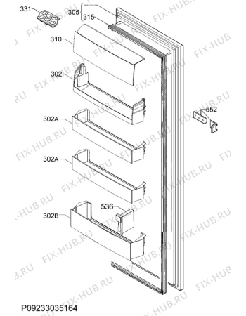 Взрыв-схема холодильника Electrolux ERN2200FOW - Схема узла Door 003