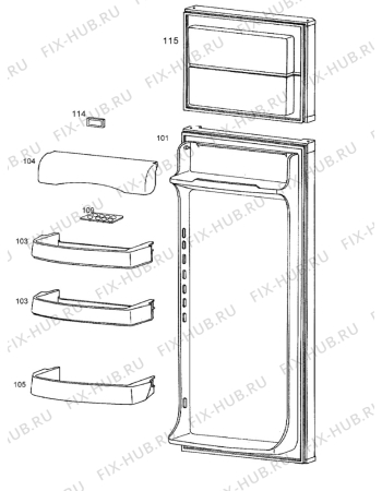 Взрыв-схема холодильника Zanussi ZD22/6AO - Схема узла Door 003